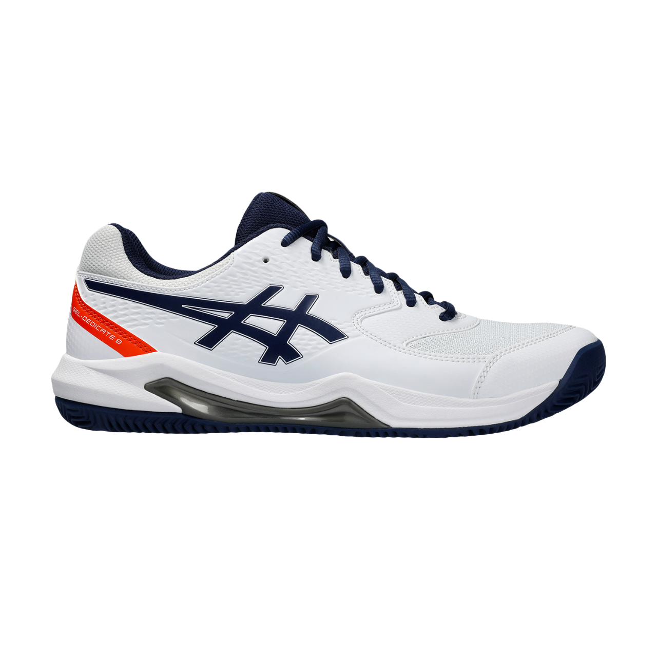 Asics Men's Clay Court Tennis Shoe Gel Dedicate 8 Clay 1041A448-102 White-Blue