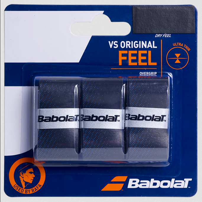 Babolat Overgrip for Tennis and Padel Rackets VS Original X3 653040 146 193528 black blue