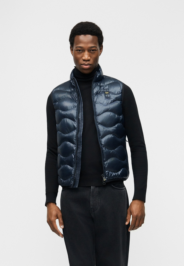Blauer Gilet Piumino Uomo Blu Quadri Sorona Danny 26SBLUX02184
