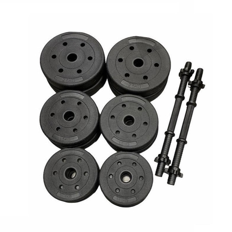 Contes Set manubri e bilanciere da 32Kg in cemento rivestito in plastica DY-DB-32KG nero