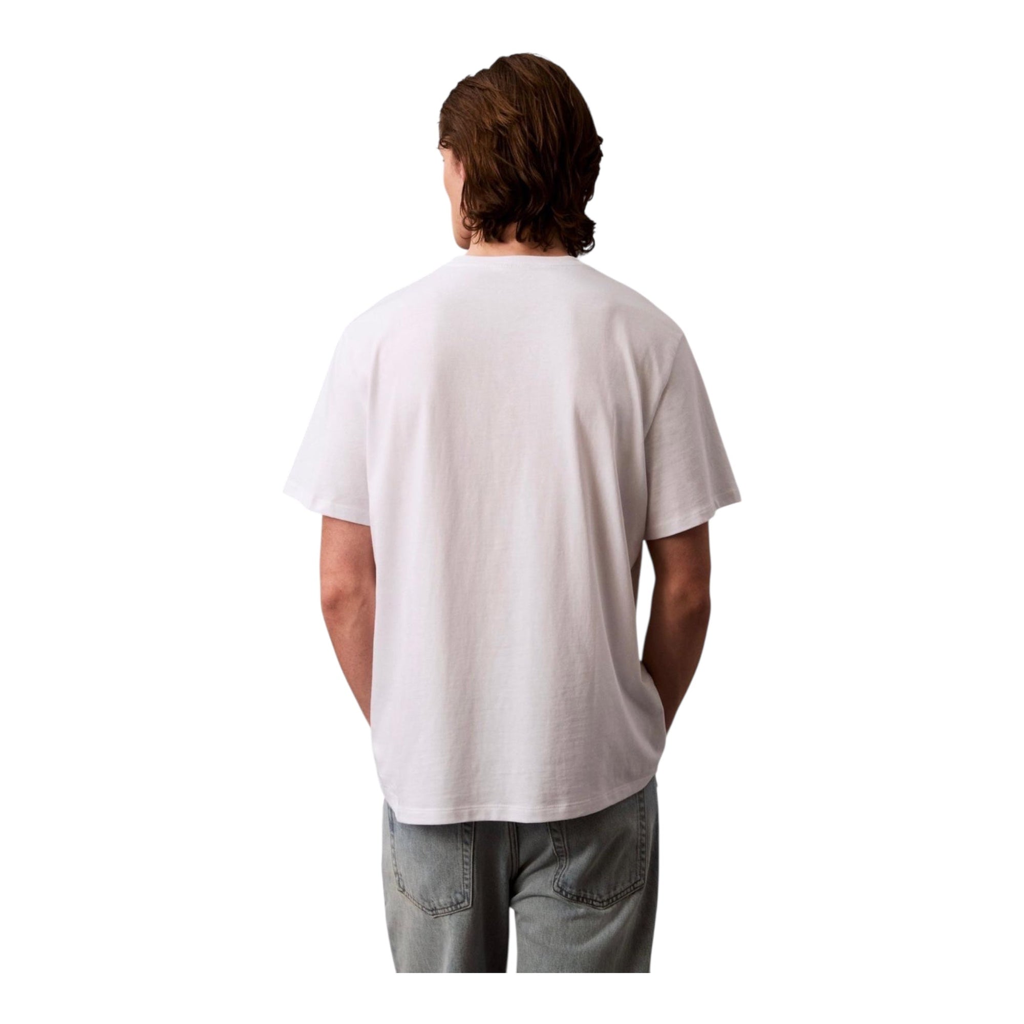 Calvin Klein T-shirt Stampa Logo LV04RB866G Bianca Uomo