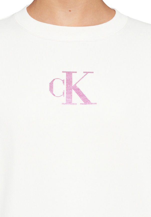 Calvin Klein Felpa Girocollo Donna LV047E828 Bianco