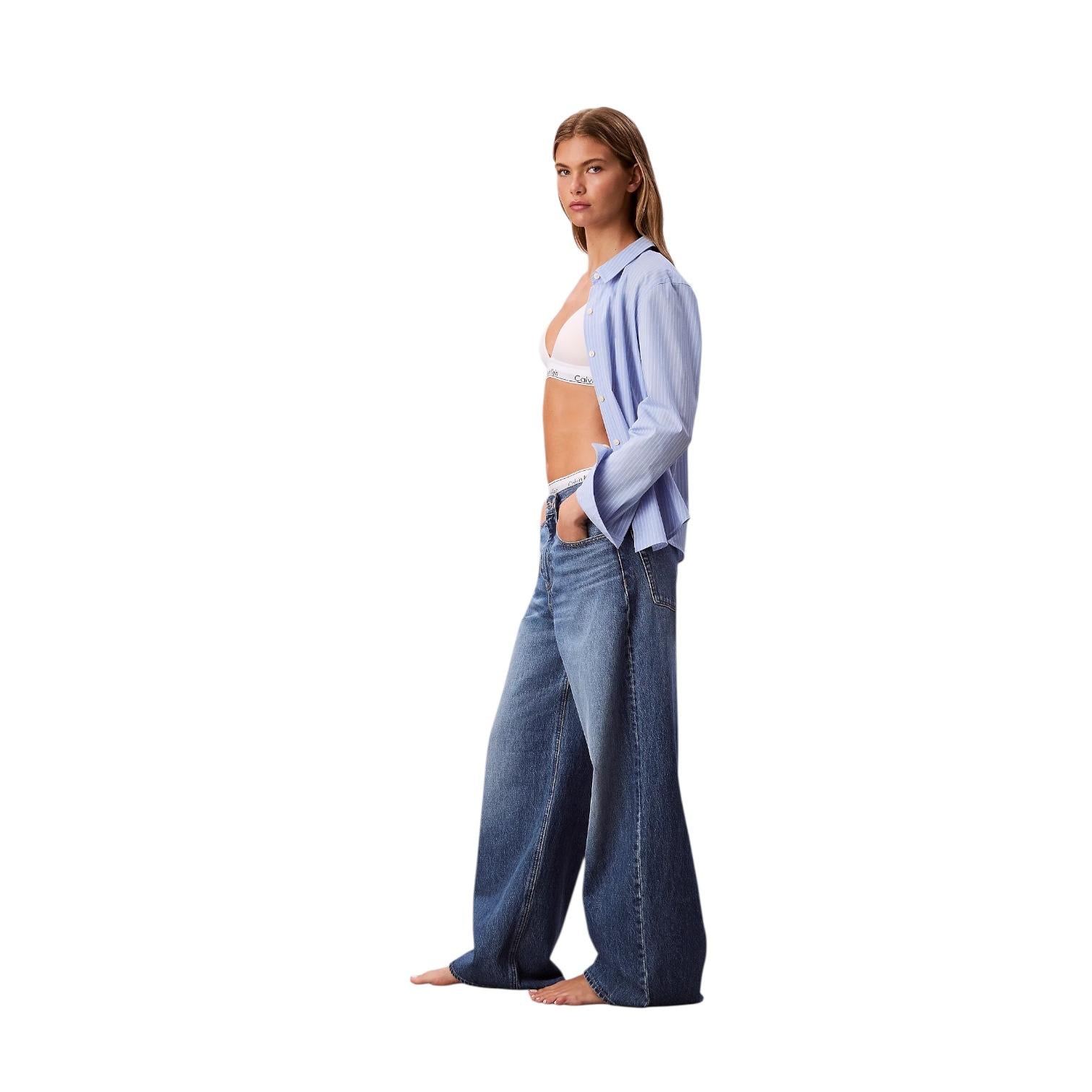 Calvin Klein Jeans Donna Wide Leg LV047E701G2PU Classon Blue