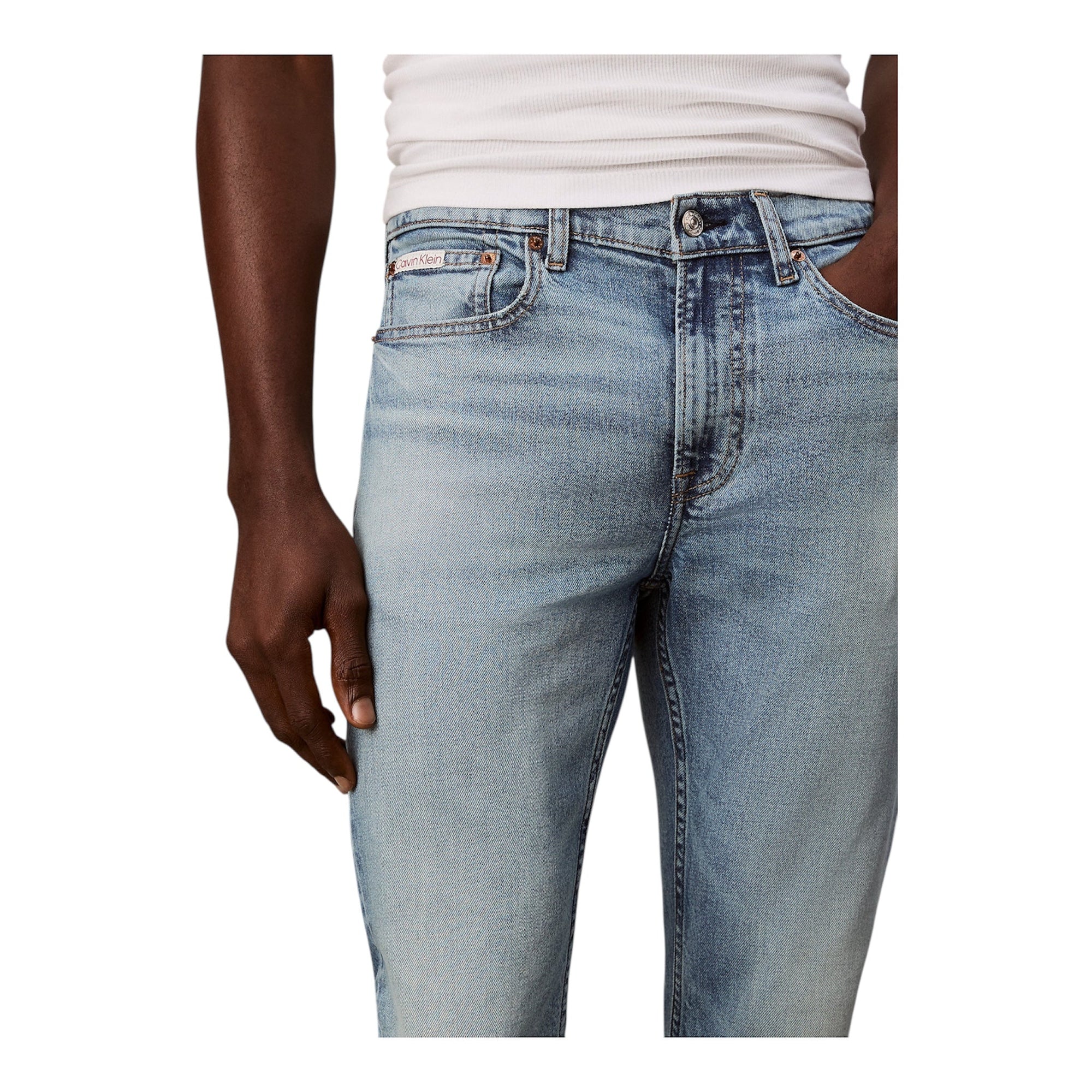 Calvin Klein Jeans Slim Tapered Uomo LV04RE700G Blu Chiaro Slavato