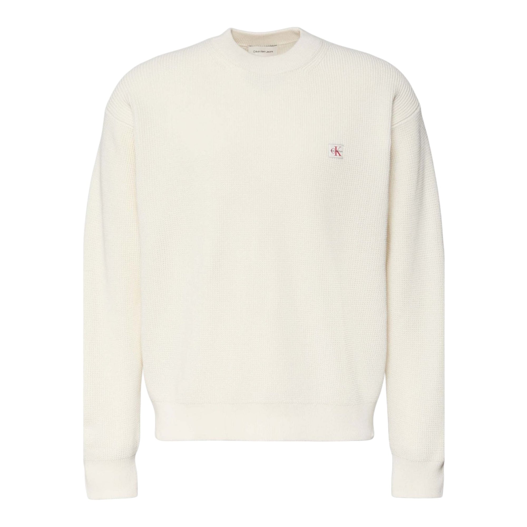 Calvin Klein Maglia Girocollo Waffle LV04RD313G Tofu Uomo