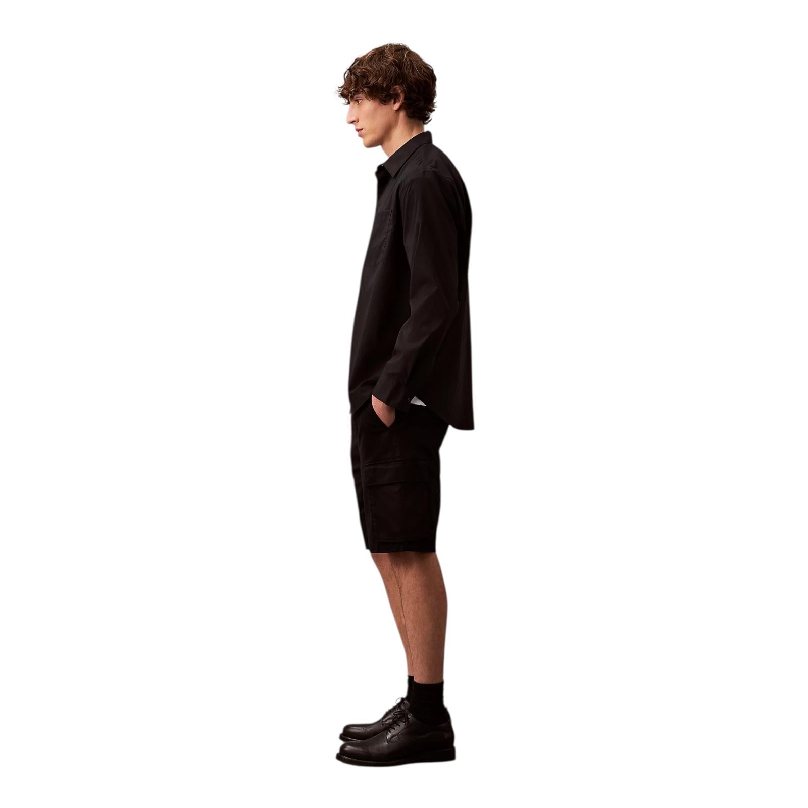 Calvin Klein Pantaloncini Cargo Twill Cotone LV04RB618GUB1 Nero
