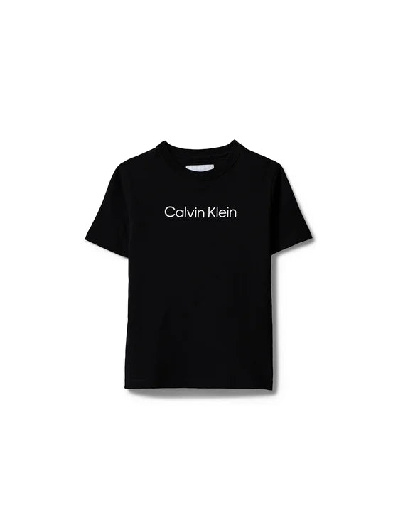 Calvin Klein T-shirt Junior Manica Corta Nera Logo - LV1CKSJA29 BEH