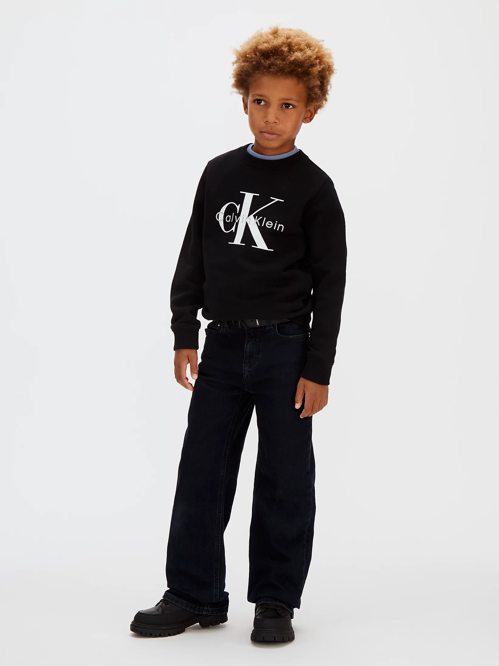 Calvin Klein Felpa Girocollo Junior Logo LV1CKSJB35 Nera | 8-16 Anni