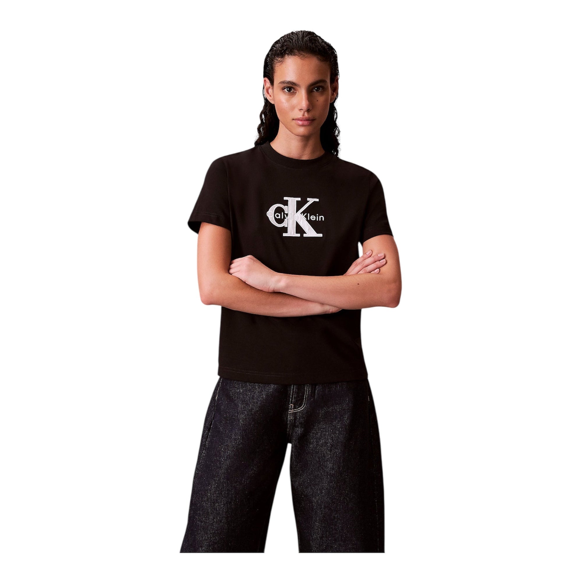 Calvin Klein T-shirt Grafica Monologo Donna LV047E819G Nero