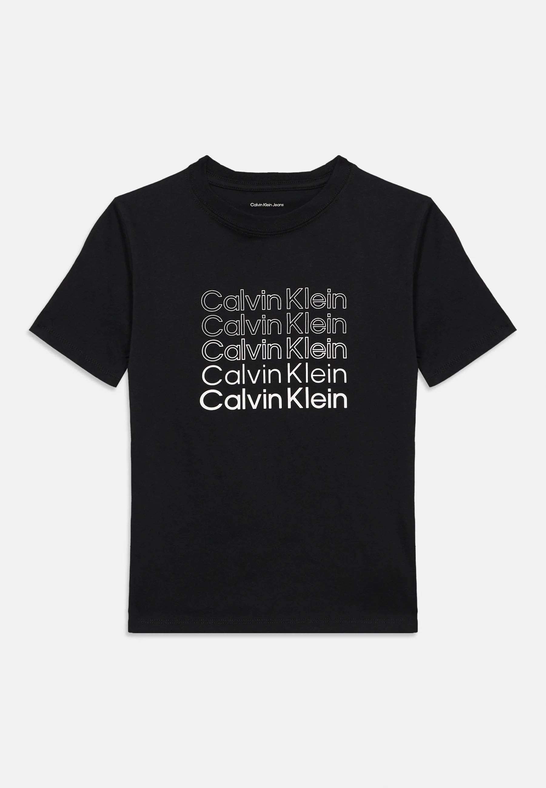 Calvin Klein T-Shirt Junior Stacked Logo LVCKSJA10B Nera | 8-16 Anni