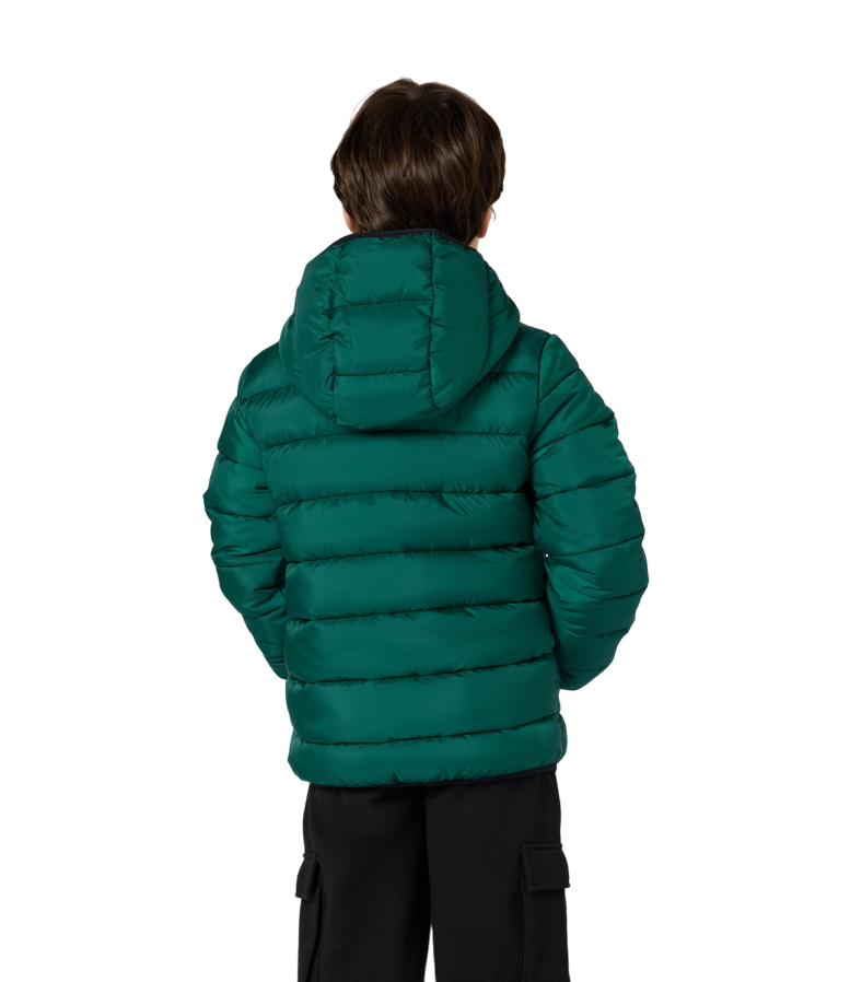 Champion Giacca Imbottita Bambino con Cappuccio Verde - Idrorepellente
