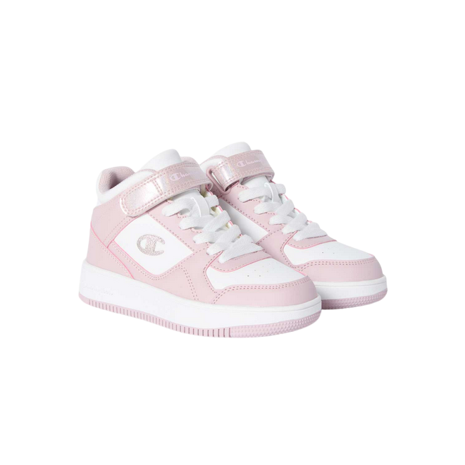 Champion – Sneakers Alta Ragazza Rebound 18 Mid Cut S32489 WW011 Bianco-Rosa | Stile Moderno, Comfort e Praticità