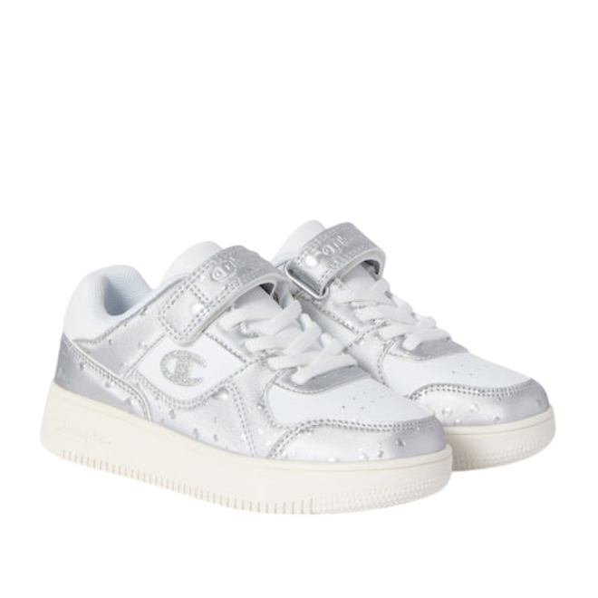 Champion – Sneakers Ragazza Rebound 18 Bubble Low Cut S33242 WW019 Bianco-Argento| Stile Sportivo, Comfort e Libertà di Movimento