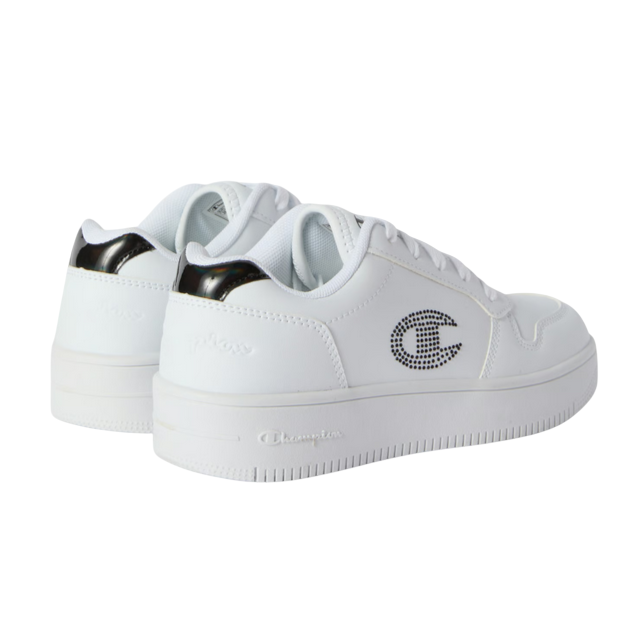 Champion scarpa RD18 platform glitter Ragazza Low Cut S32872 WW003 bianco - Sneakers platform glitter bianche con lacci