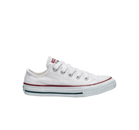 Sneakers Converse All Star Chuck Taylor Classic Low OX Junior 3J256C bianche per bambini in tela canvas con design basso