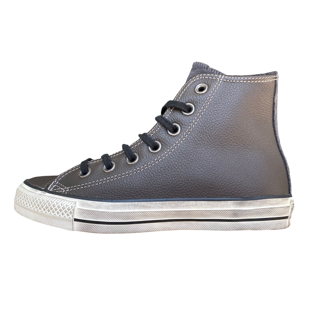 Converse All Star Chuck Taylor Distressed HI Unisex Pelle 158967C | Sneakers alta marrone