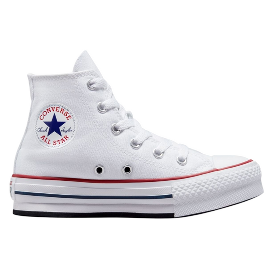 Sneakers Converse All Star Chuck Taylor Eva Lift Hi Junior 272856C bianche per ragazze in tela con suola platform