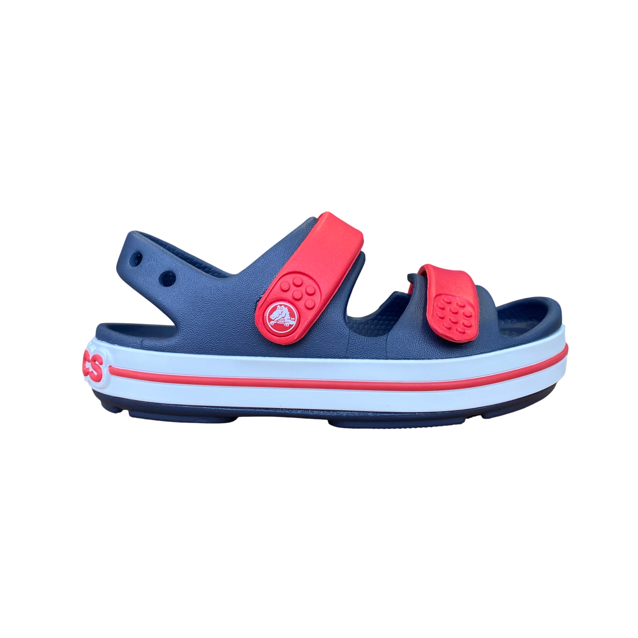 Crocs sandalo da bambino Crocband Cruiser 209424-4OT blu-rosso