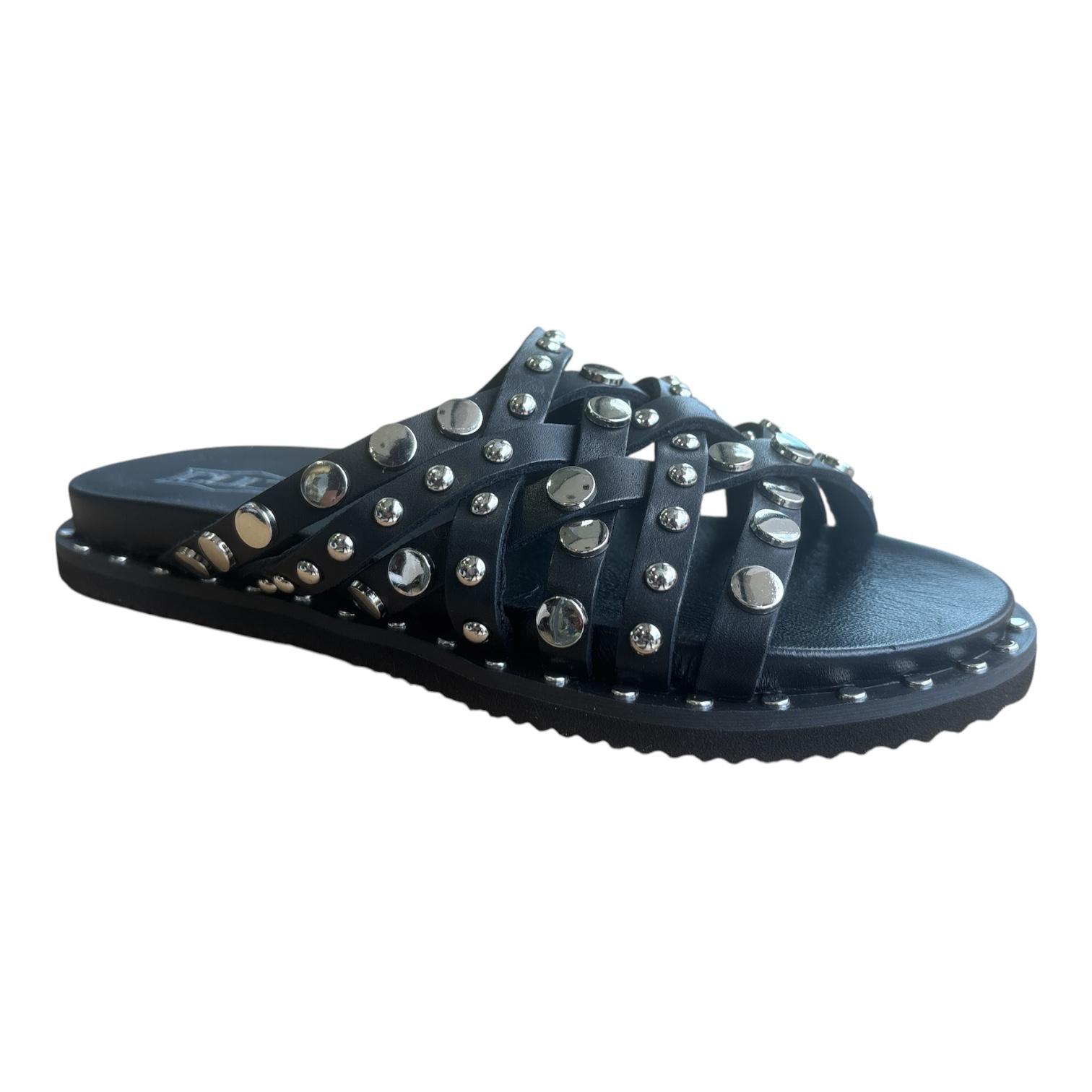 Cult Sandalo Basso Donna Nero Borchie Roshelle 4275 - CLW427503