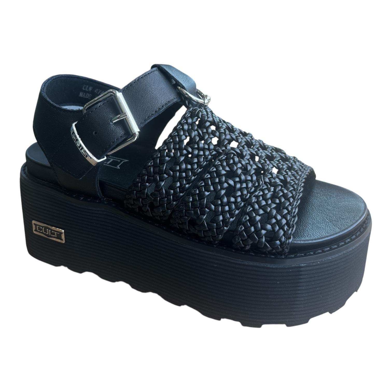 Cult Sandalo Donna Nero Zeppa Nancy 4749