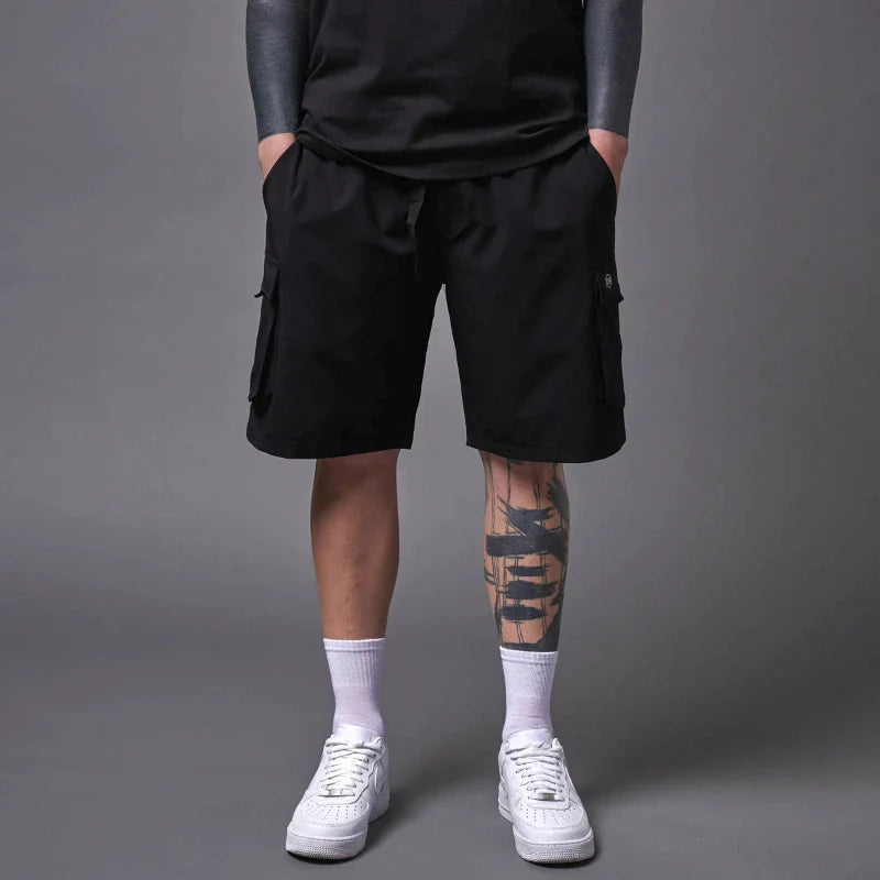 Dolly Noire Techno Cargo Shorts Uomo Nero PA144-PO-01