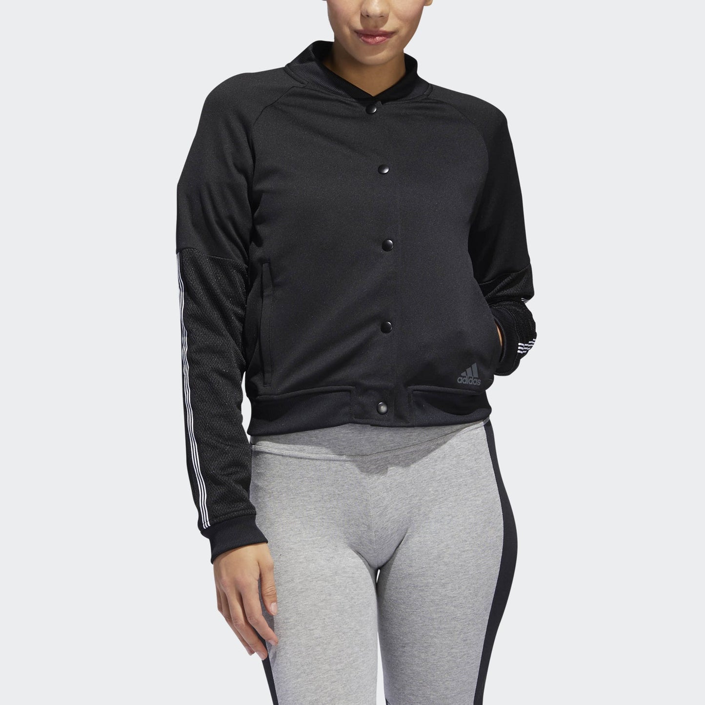 Adidas Women's Button-Up Sweatshirt DQ2888 Black