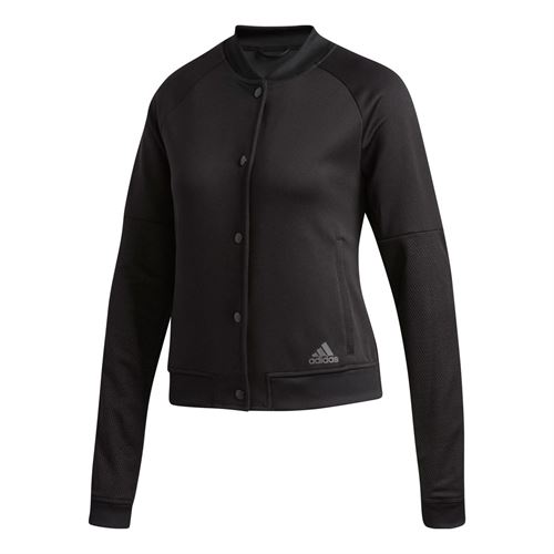 Adidas Women's Button-Up Sweatshirt DQ2888 Black