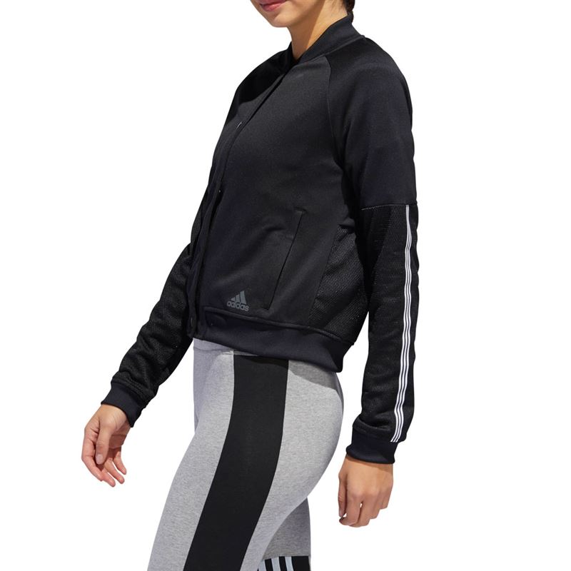 Adidas Women's Button-Up Sweatshirt DQ2888 Black