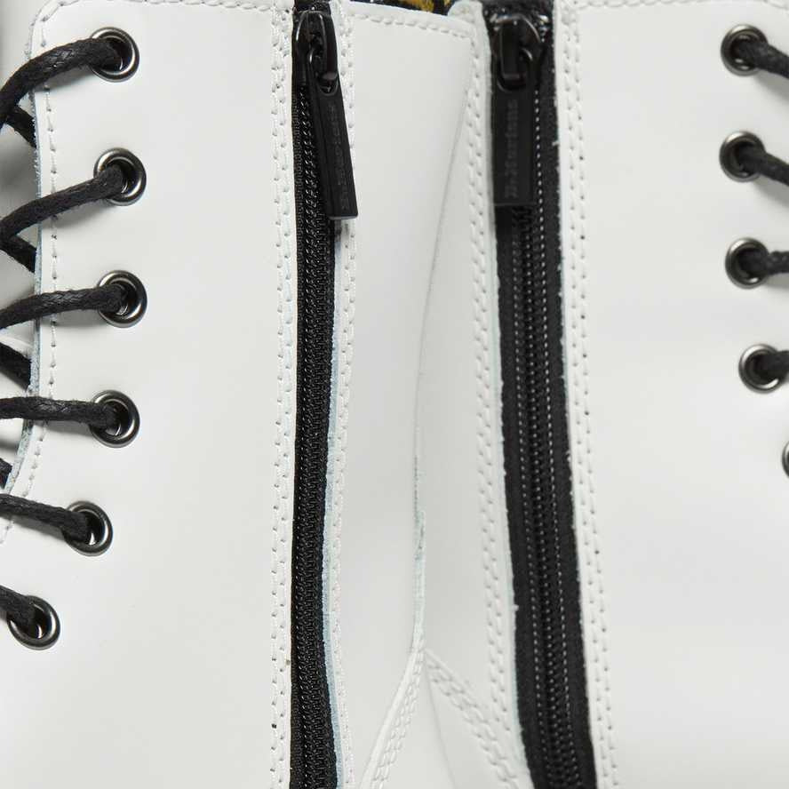 Dr. Martens Anfibio Donna Jadon Zeppa 15265100 Bianco Lucido