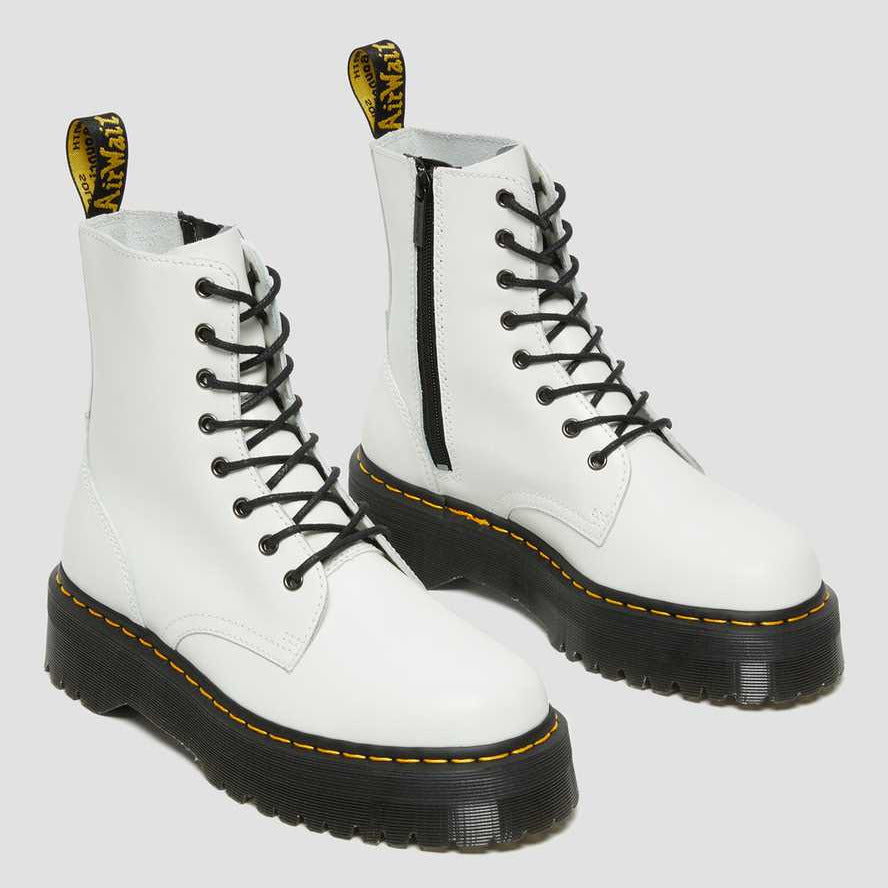Dr. Martens Anfibio Donna Jadon Zeppa 15265100 Bianco Lucido