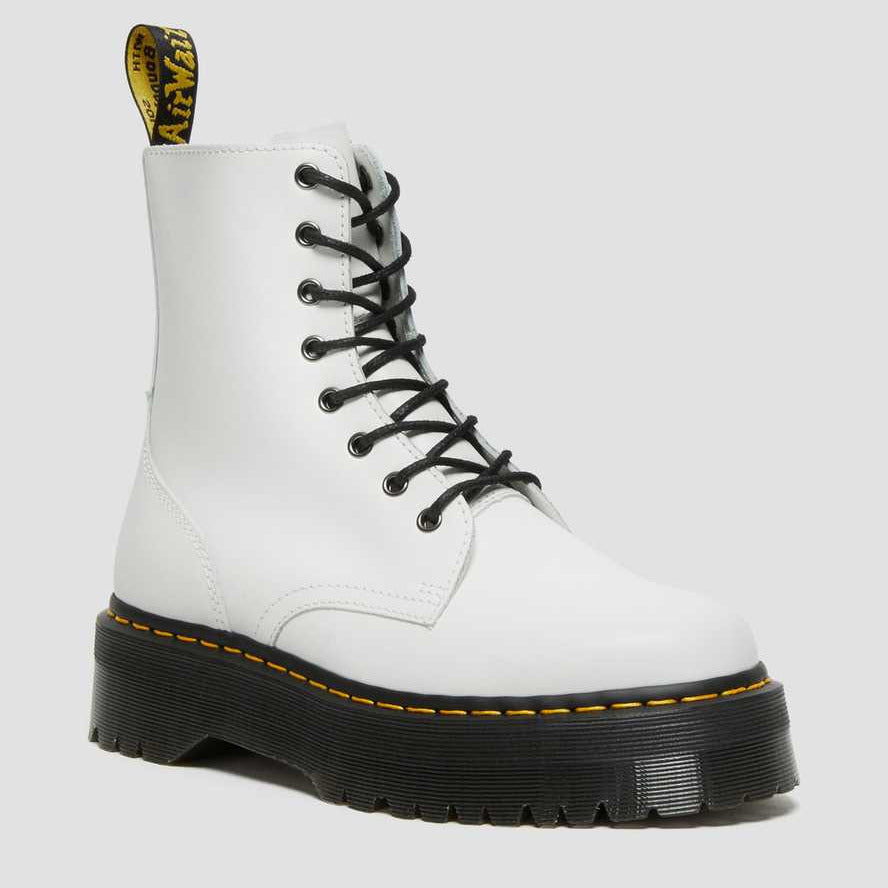 Dr. Martens Anfibio Donna Jadon Zeppa 15265100 Bianco Lucido