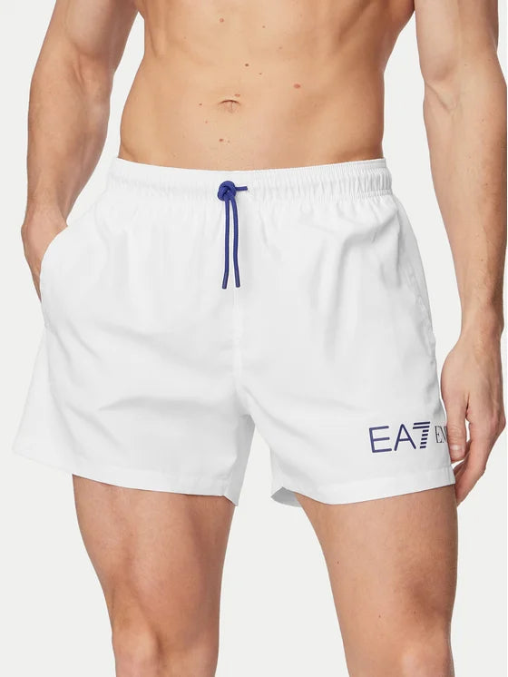 EA7 Emporio Armani Costume Boxer Active Uomo Bianco Blu - 7M00200 AF13049 M0304
