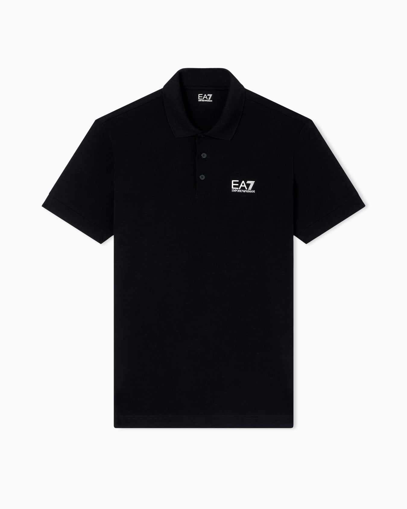 EA7 Emporio Armani Polo da uomo Core Identity in cotone stretch 8NPF14 PJVQZ 1200 nero