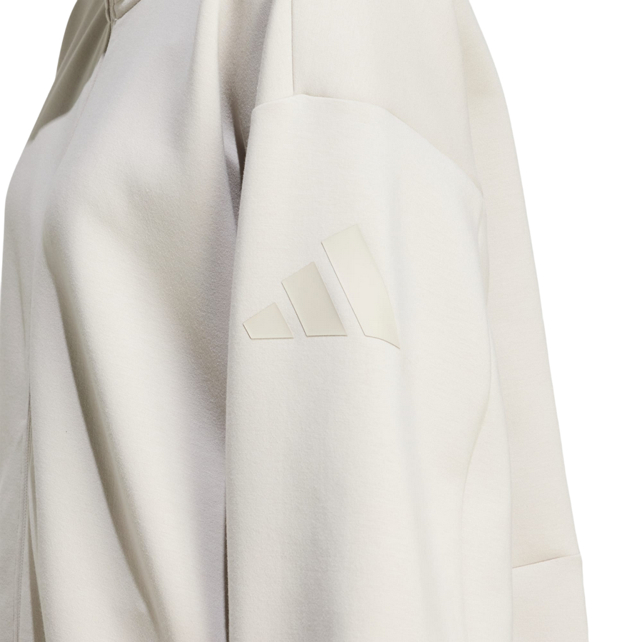 Adidas Women's Zip Hoodie JV9904 Loose Fit Elegant - Beige
