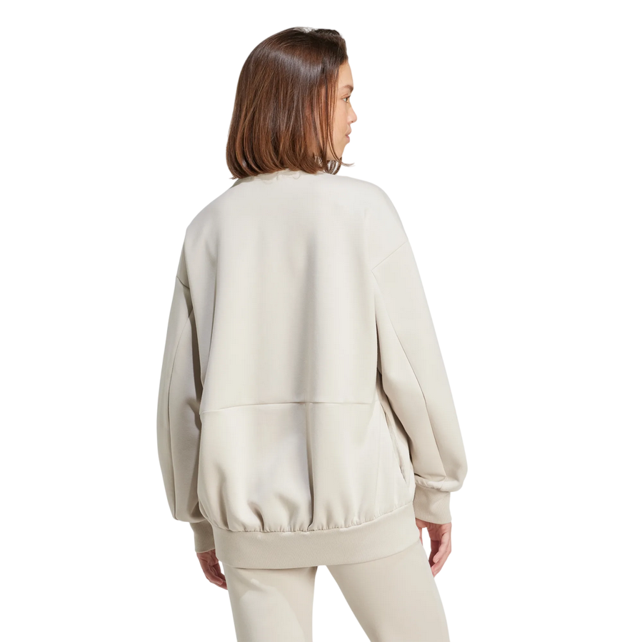 Adidas Women's Zip Hoodie JV9904 Loose Fit Elegant - Beige