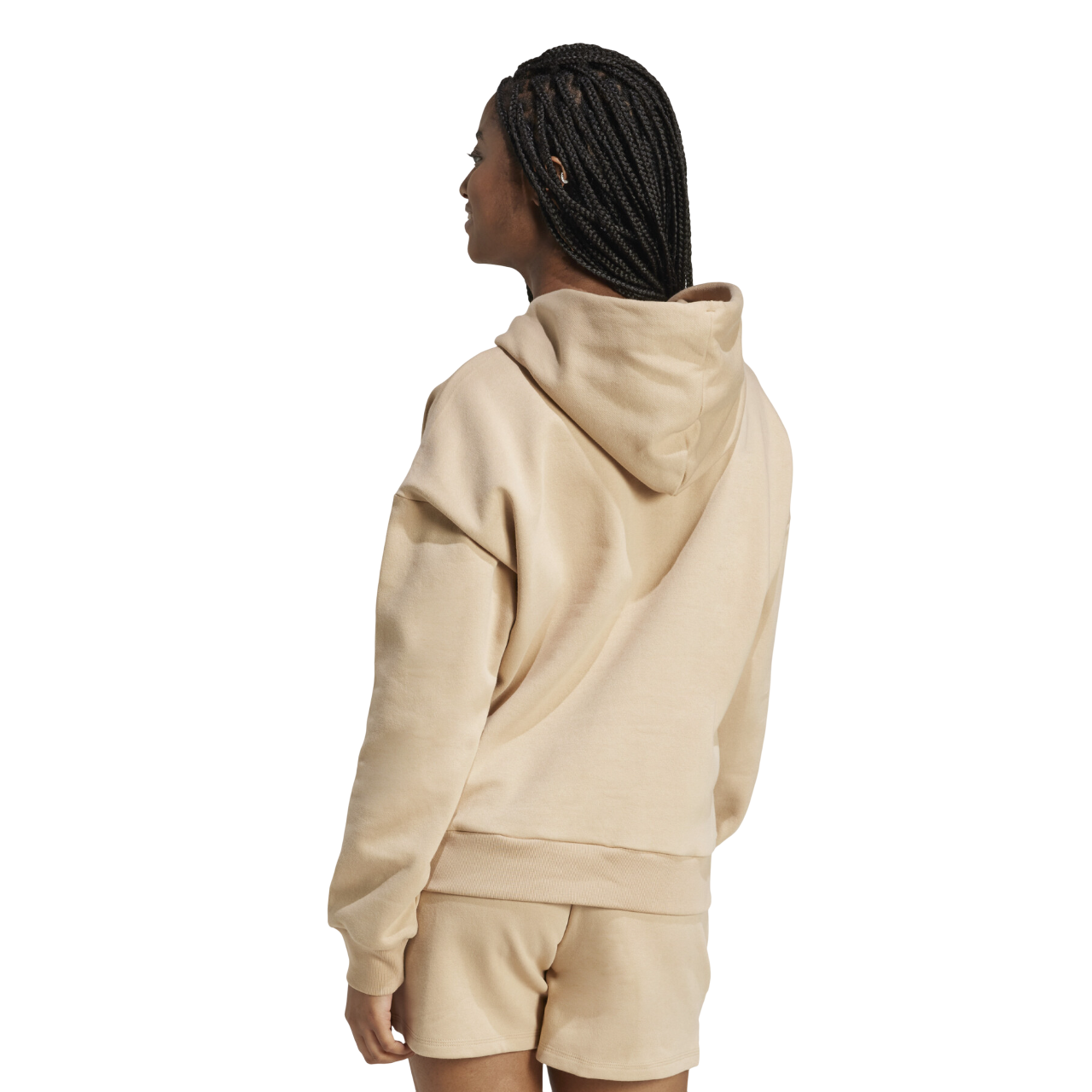 Adidas Women's Hoodie Essentials Small Logo Feel Cozy JV7310 Sand