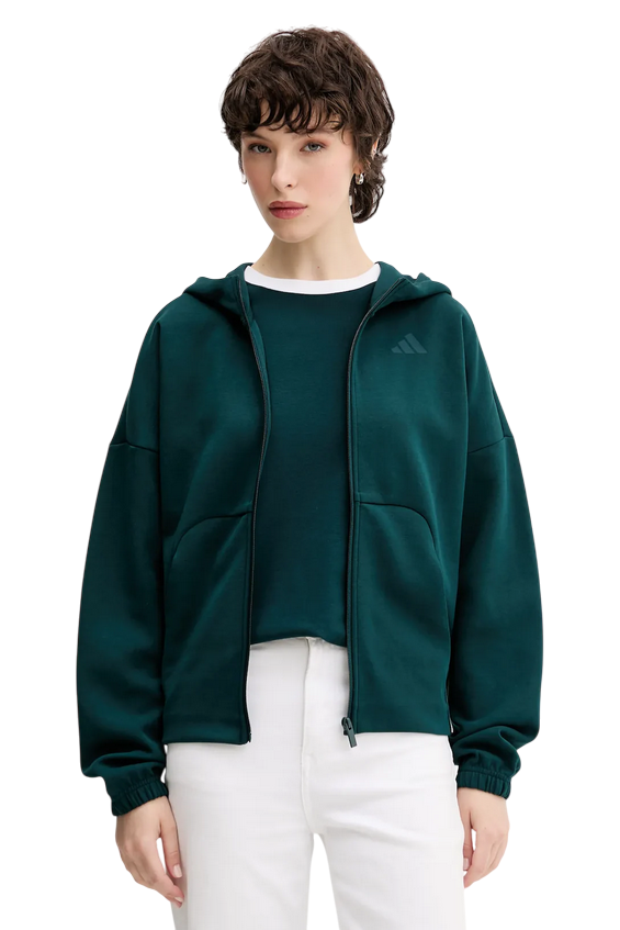 Adidas Women's Essentials Full-Zip Hoodie JW7876 - Green