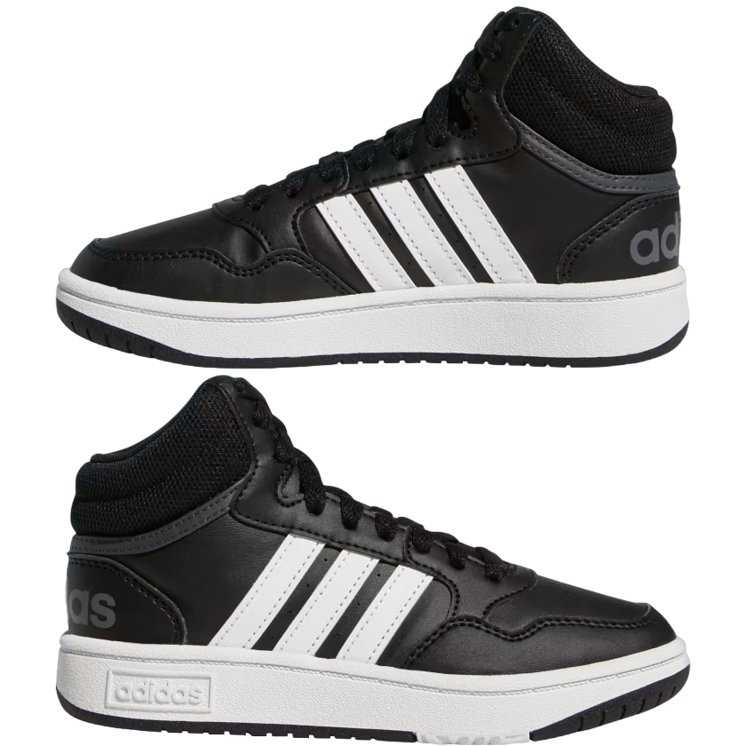 Adidas Hoops Mid 3.0 GW0402 kids' sneakers black-white