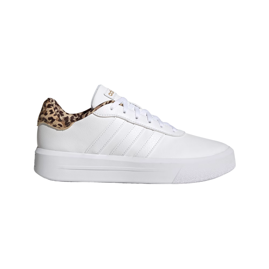 Adidas women's wedge platform sneakers Court Platform GW9786 white-gold