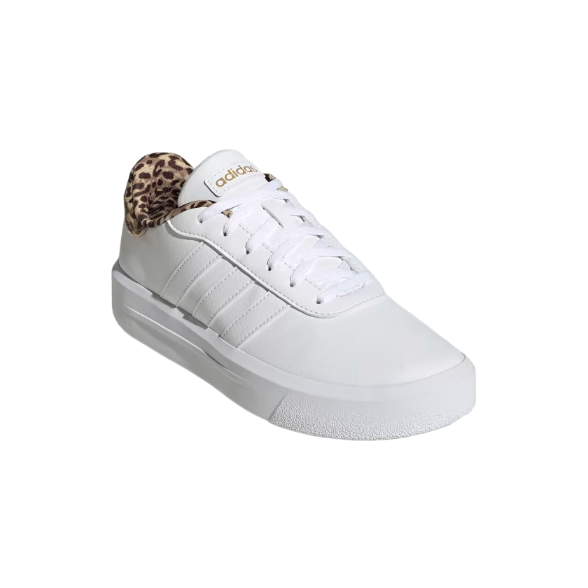 Adidas women's wedge platform sneakers Court Platform GW9786 white-gold