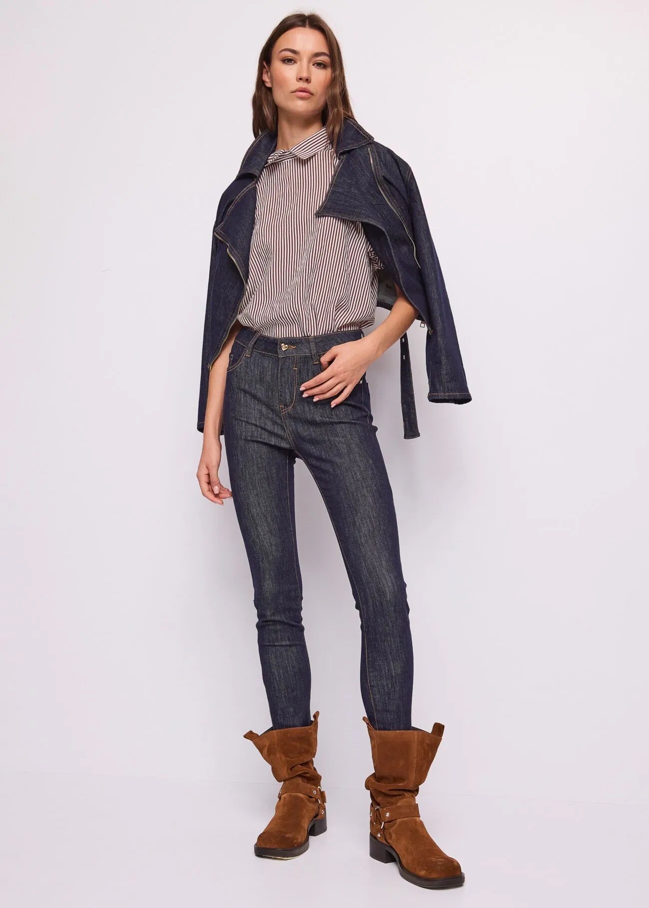 Gaudì Blusa a righe da donna con maniche a palloncino 611BD45029 615081-01 Nantucket-white
