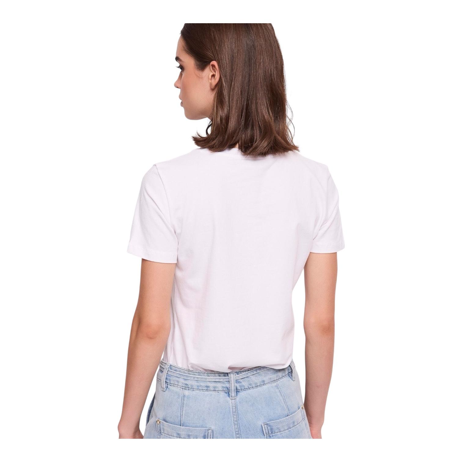 Gaudì T-shirt Donna Strass Girocollo 611BD64067 Bianco