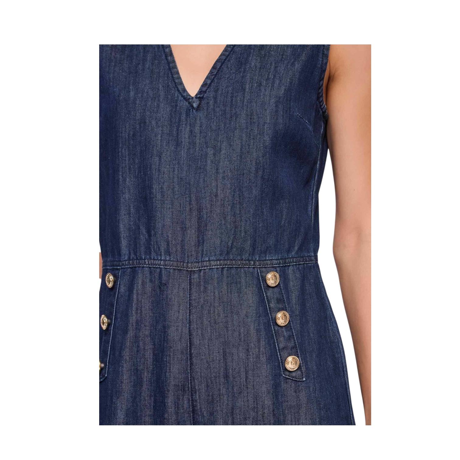 Gaudì Tuta Donna Denim Bottoni Dorati 611BD16006 Blu