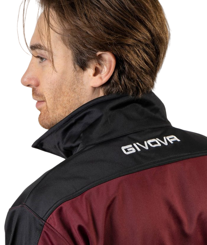 Givova Tuta Roma TR036 0810 Granata Nero | Tuta Sportiva Uomo Triacetato Calcio Running