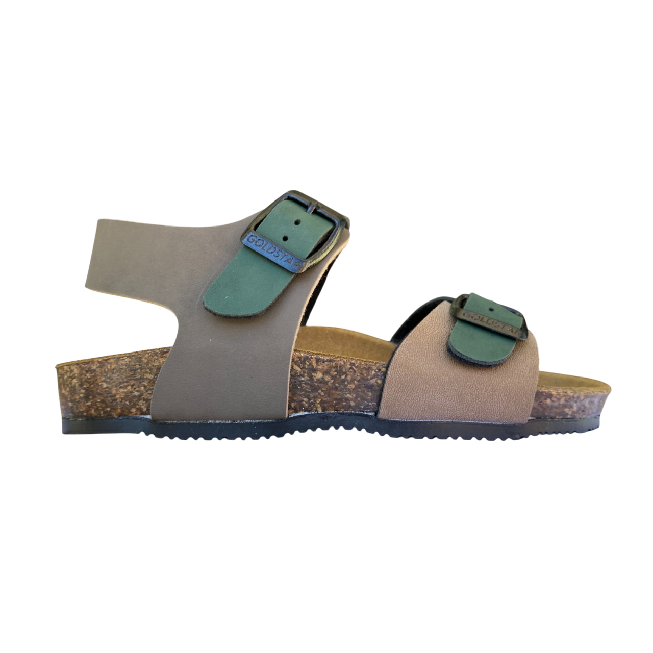 Goldstar sandalo da bambino con plantare ergonomico con 2 fibbie GS8805 pineta
