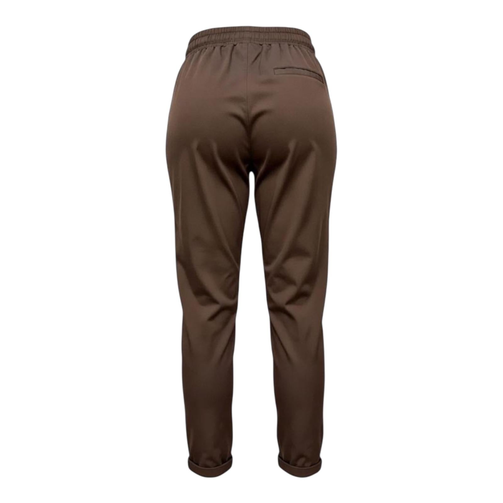 Griffai Pantalaccio in raso da donna con elastico in vita DGP7909 tabacco