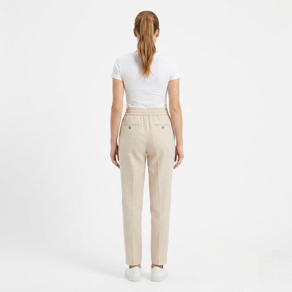 Griffai Pantalone Lino Uomo Beige - UGP4559