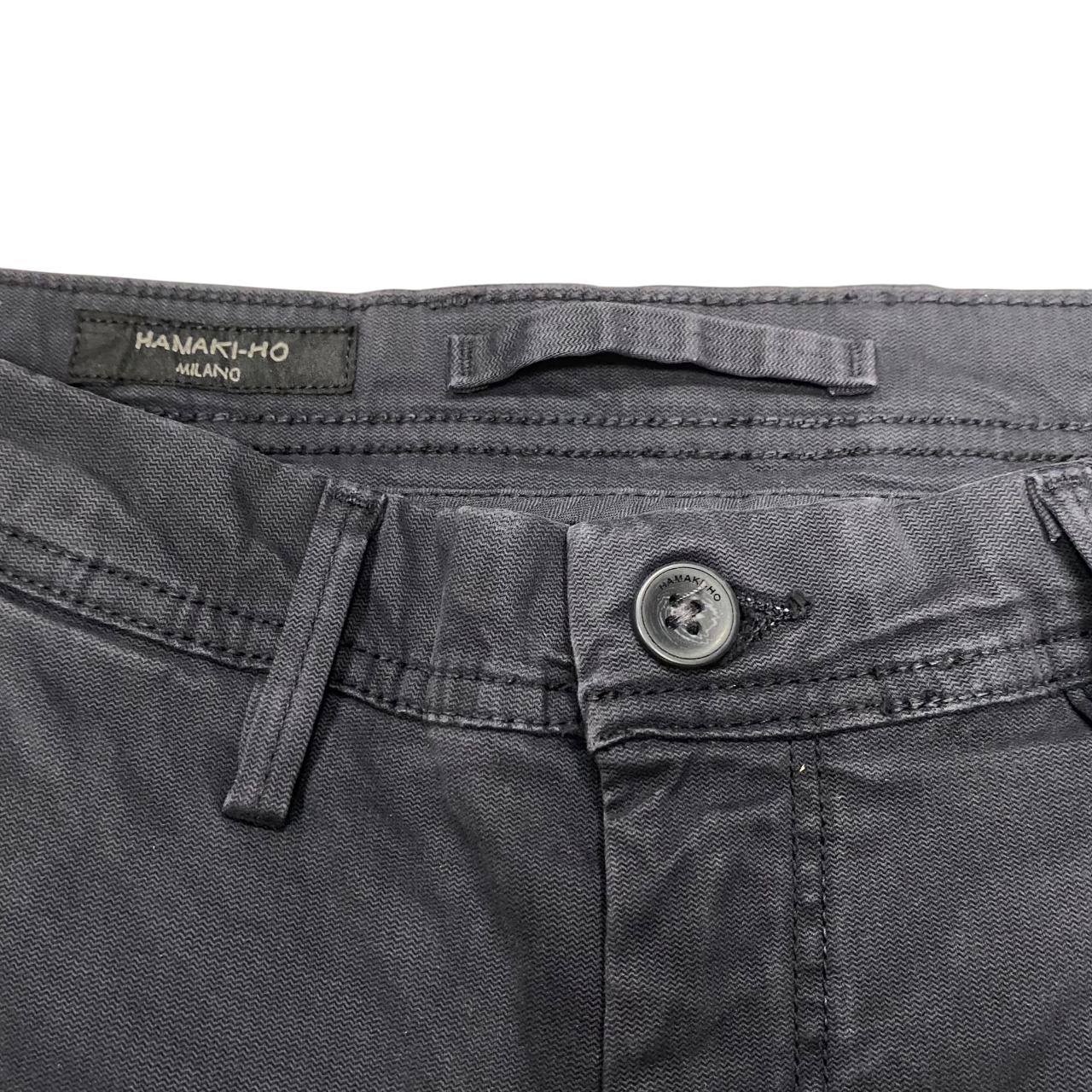 Hamaki-ho pantalone chinos da uomo slim fit con microfantasia quadri PSI1736H asfalto