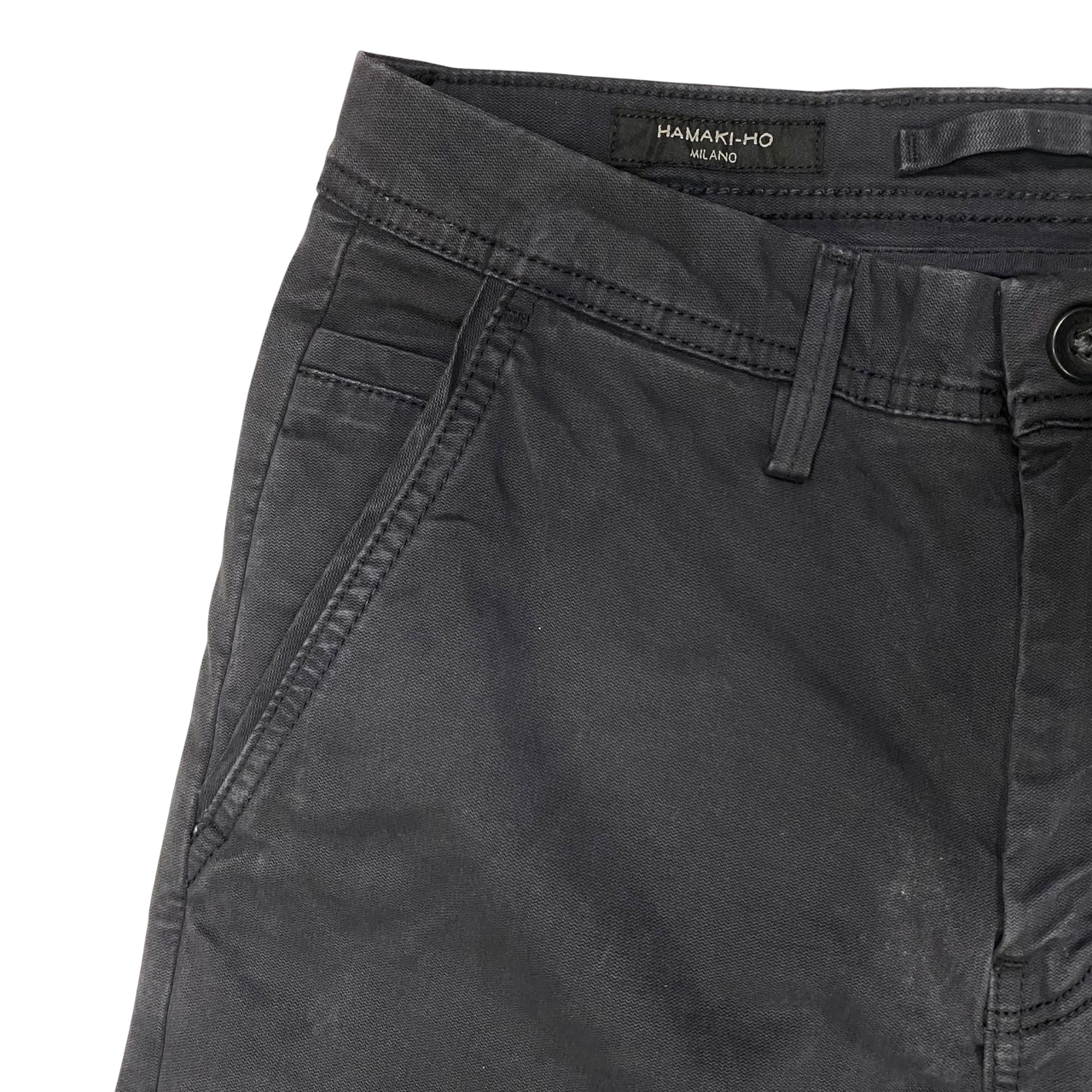 Hamaki-ho pantalone chinos da uomo slim fit con microfantasia quadri PSI1736H asfalto