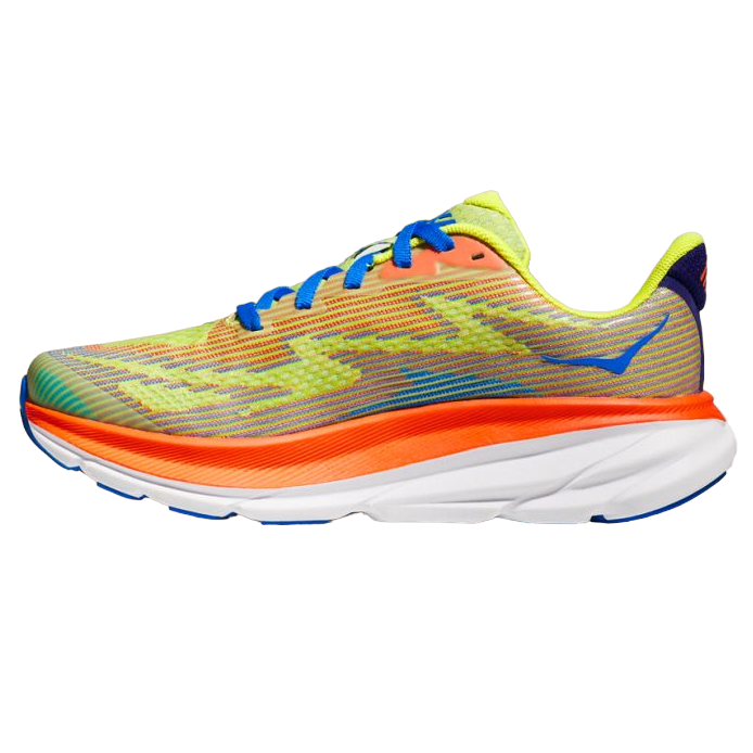 Hoka One One Clifton 9 Youth 1131170-EPVO Orange Yellow Blue Junior Boy Girl Running Shoe